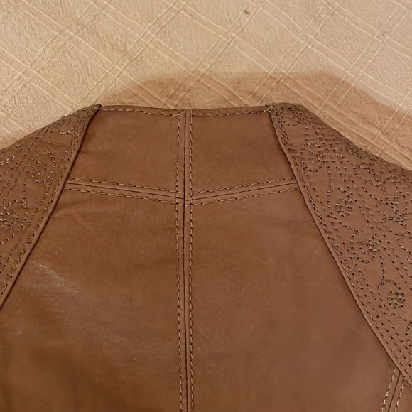 Tan Leather Jacket size small - Picture 6 of 8